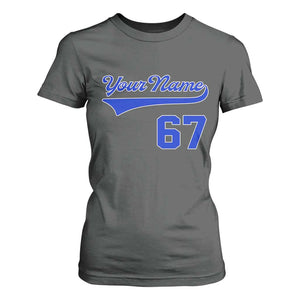 Personalized 67 Jersey Number T Shirt For Women Custom Name Numbered Uniform Sports Team 67th Birthday TS10 Dark Heather Print Your Wear