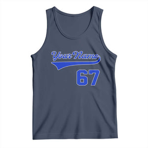 Personalized 67 Jersey Number Tank Top Custom Name Numbered Uniform Sports Team 67th Birthday TS10 Navy Print Your Wear