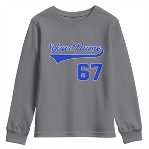 Personalized 67 Jersey Number Youth Sweatshirt Custom Name Numbered Uniform Sports Team 67th Birthday TS10 Charcoal Print Your Wear