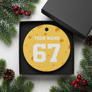 Personalized 67 Jersey Number Ceramic Ornament Custom Name Varsity Sports 67th Birthday TS10 1pc Yellow Cheese Print Your Wear