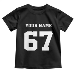 Personalized 67 Jersey Number Toddler T Shirt Custom Name Varsity Sports 67th Birthday TS10 Black Print Your Wear