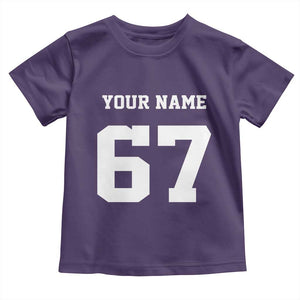 Personalized 67 Jersey Number Toddler T Shirt Custom Name Varsity Sports 67th Birthday TS10 Purple Print Your Wear