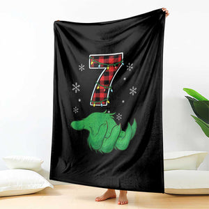 Number 7 Matching 67 Christmas Throw Blanket Red Plaid Xmas Pajamas Holiday Gen Alpha Slang Meme TS10 Print Your Wear