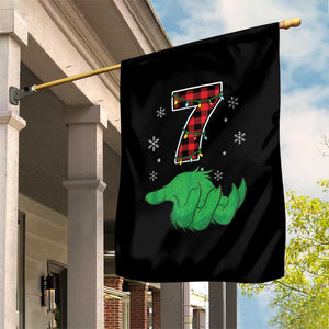 Number 7 Matching 67 Christmas Garden Flag Red Plaid Xmas Pajamas Holiday Gen Alpha Slang Meme TS10 Print Your Wear