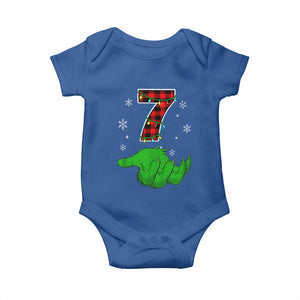 Number 7 Matching 67 Christmas Baby Onesie Red Plaid Xmas Pajamas Holiday Gen Alpha Slang Meme TS10 Royal Blue Print Your Wear