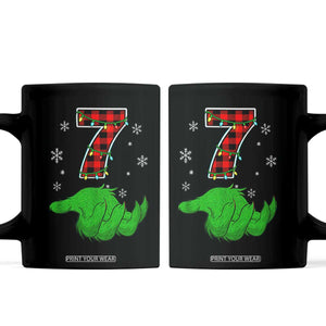 Number 7 Matching 67 Christmas Coffee Mug Red Plaid Xmas Pajamas Holiday Gen Alpha Slang Meme TS10 Black Print Your Wear