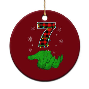 Number 7 Matching 67 Christmas Ceramic Ornament Red Plaid Xmas Pajamas Holiday Gen Alpha Slang Meme TS10 1pc Red Print Your Wear