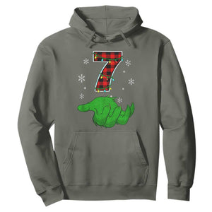 Number 7 Matching 67 Christmas Hoodie Red Plaid Xmas Pajamas Holiday Gen Alpha Slang Meme TS10 Military Green Print Your Wear