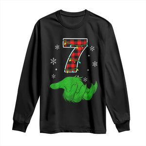 Number 7 Matching 67 Christmas Long Sleeve Shirt Red Plaid Xmas Pajamas Holiday Gen Alpha Slang Meme TS10 Black Print Your Wear