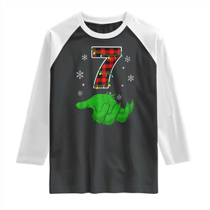 Number 7 Matching 67 Christmas Raglan Shirt Red Plaid Xmas Pajamas Holiday Gen Alpha Slang Meme TS10 Black White Print Your Wear
