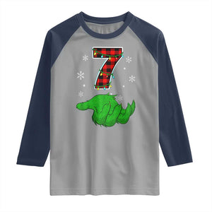 Number 7 Matching 67 Christmas Raglan Shirt Red Plaid Xmas Pajamas Holiday Gen Alpha Slang Meme TS10 Sport Gray Navy Print Your Wear