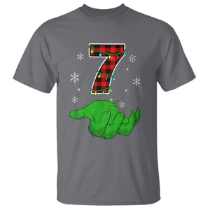 Number 7 Matching 67 Christmas T Shirt Red Plaid Xmas Pajamas Holiday Gen Alpha Slang Meme TS10 Charcoal Print Your Wear