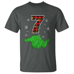 Number 7 Matching 67 Christmas T Shirt Red Plaid Xmas Pajamas Holiday Gen Alpha Slang Meme TS10 Dark Heather Print Your Wear