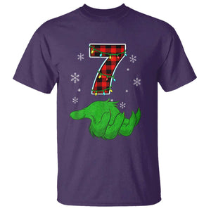 Number 7 Matching 67 Christmas T Shirt Red Plaid Xmas Pajamas Holiday Gen Alpha Slang Meme TS10 Purple Print Your Wear