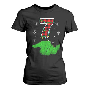 Number 7 Matching 67 Christmas T Shirt For Women Red Plaid Xmas Pajamas Holiday Gen Alpha Slang Meme TS10 Black Print Your Wear