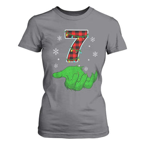 Number 7 Matching 67 Christmas T Shirt For Women Red Plaid Xmas Pajamas Holiday Gen Alpha Slang Meme TS10 Charcoal Print Your Wear