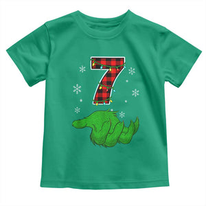 Number 7 Matching 67 Christmas Toddler T Shirt Red Plaid Xmas Pajamas Holiday Gen Alpha Slang Meme TS10 Irish Green Print Your Wear