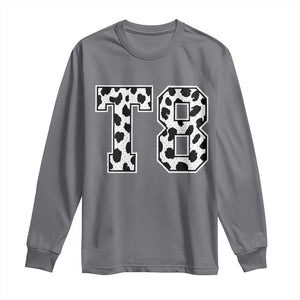 T8 Jersey Number Long Sleeve Shirt Y2k Leopard Number Concert Inspired Outfit Varsity Sports TS10 Charcoal Print Your Wear