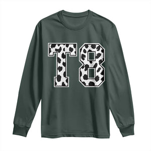 T8 Jersey Number Long Sleeve Shirt Y2k Leopard Number Concert Inspired Outfit Varsity Sports TS10 Dark Forest Green Print Your Wear
