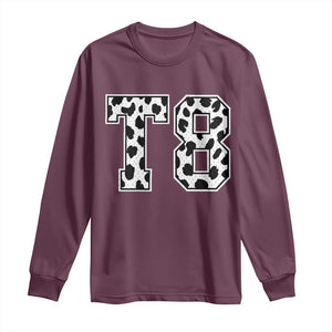 T8 Jersey Number Long Sleeve Shirt Y2k Leopard Number Concert Inspired Outfit Varsity Sports TS10 Maroon Print Your Wear