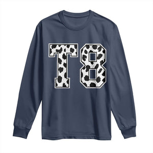 T8 Jersey Number Long Sleeve Shirt Y2k Leopard Number Concert Inspired Outfit Varsity Sports TS10 Navy Print Your Wear