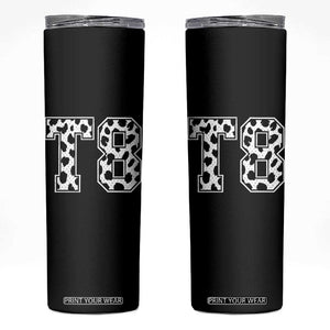 T8 Jersey Number Skinny Tumbler Y2k Leopard Number Concert Inspired Outfit Varsity Sports TS10 Black Print Your Wear