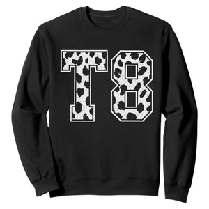 T8 Jersey Number Sweatshirt Y2k Leopard Number Concert Inspired Outfit Varsity Sports TS10 Black Print Your Wear