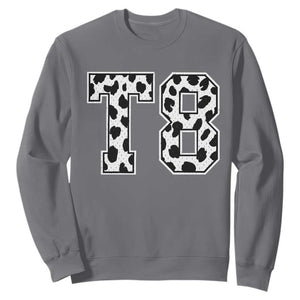 T8 Jersey Number Sweatshirt Y2k Leopard Number Concert Inspired Outfit Varsity Sports TS10 Charcoal Print Your Wear
