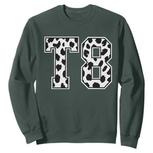 T8 Jersey Number Sweatshirt Y2k Leopard Number Concert Inspired Outfit Varsity Sports TS10 Dark Forest Green Print Your Wear