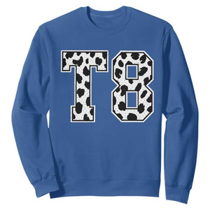 T8 Jersey Number Sweatshirt Y2k Leopard Number Concert Inspired Outfit Varsity Sports TS10 Royal Blue Print Your Wear