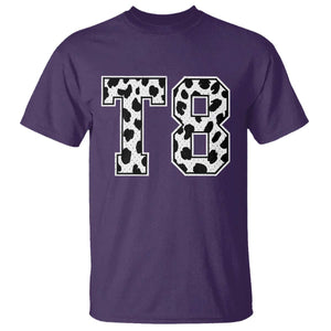 T8 Jersey Number T Shirt Y2k Leopard Number Concert Inspired Outfit Varsity Sports TS10 Purple Print Your Wear