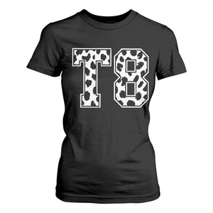 T8 Jersey Number T Shirt For Women Y2k Leopard Number Concert Inspired Outfit Varsity Sports TS10 Black Print Your Wear