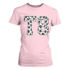 T8 Jersey Number T Shirt For Women Y2k Leopard Number Concert Inspired Outfit Varsity Sports TS10 Light Pink Print Your Wear