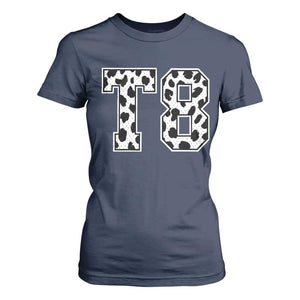 T8 Jersey Number T Shirt For Women Y2k Leopard Number Concert Inspired Outfit Varsity Sports TS10 Navy Print Your Wear
