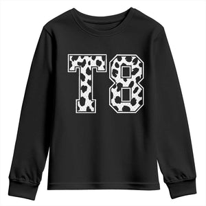 T8 Jersey Number Youth Sweatshirt Y2k Leopard Number Concert Inspired Outfit Varsity Sports TS10 Black Print Your Wear