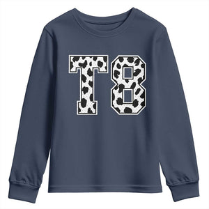 T8 Jersey Number Youth Sweatshirt Y2k Leopard Number Concert Inspired Outfit Varsity Sports TS10 Navy Print Your Wear
