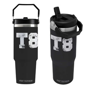 T8 Jersey Flip Straw Tumbler Concert Inspired Outfit Varsity Sports TS10 One Size: 30 oz Black Print Your Wear