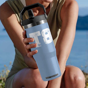 T8 Jersey Flip Straw Tumbler Concert Inspired Outfit Varsity Sports TS10 One Size: 30 oz Light Blue Print Your Wear