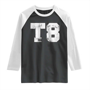 T8 Jersey Raglan Shirt Concert Inspired Outfit Varsity Sports TS10 Black White Print Your Wear