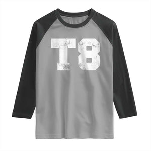 T8 Jersey Raglan Shirt Concert Inspired Outfit Varsity Sports TS10 Sport Gray Black Print Your Wear