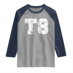 T8 Jersey Raglan Shirt Concert Inspired Outfit Varsity Sports TS10 Sport Gray Navy Print Your Wear