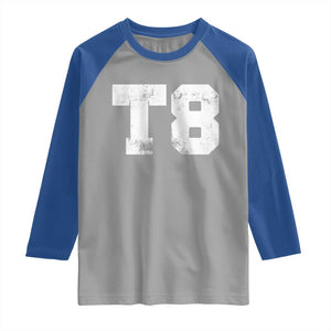 T8 Jersey Raglan Shirt Concert Inspired Outfit Varsity Sports TS10 Sport Gray Royal Print Your Wear