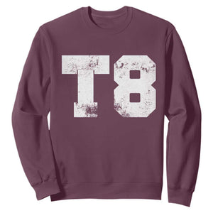 T8 Jersey Sweatshirt Concert Inspired Outfit Varsity Sports TS10 Maroon Print Your Wear
