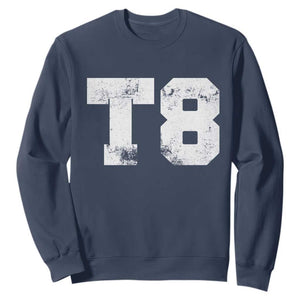 T8 Jersey Sweatshirt Concert Inspired Outfit Varsity Sports TS10 Navy Print Your Wear