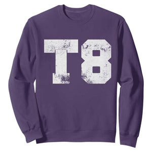 T8 Jersey Sweatshirt Concert Inspired Outfit Varsity Sports TS10 Purple Print Your Wear