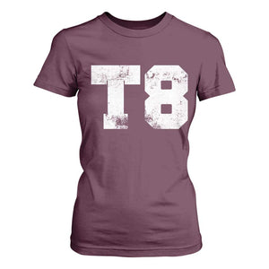 T8 Jersey T Shirt For Women Concert Inspired Outfit Varsity Sports TS10 Maroon Print Your Wear
