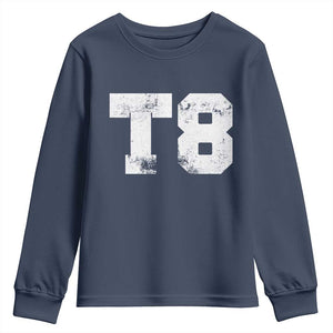 T8 Jersey Youth Sweatshirt Concert Inspired Outfit Varsity Sports TS10 Navy Print Your Wear