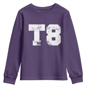 T8 Jersey Youth Sweatshirt Concert Inspired Outfit Varsity Sports TS10 Purple Print Your Wear