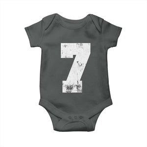 Number 7 Baby Onesie Matching 67 Meme 7th Birthday 7 Years TS10 Dark Heather Print Your Wear