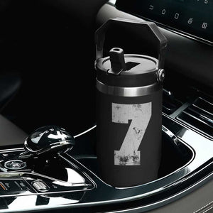 Number 7 Flip Straw Tumbler Matching 67 Meme 7th Birthday 7 Years TS10 Print Your Wear